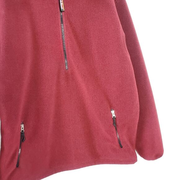 LL Bean Maroon 1/2 zip pull over fleece sweatshirt Size Large Tall - Picture 8 of 10